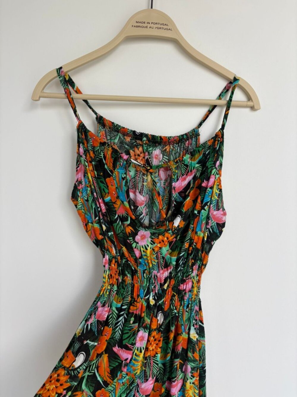 Tropical Flamingo Print Vintage Midi Dress – Colourful Vacation Sundress